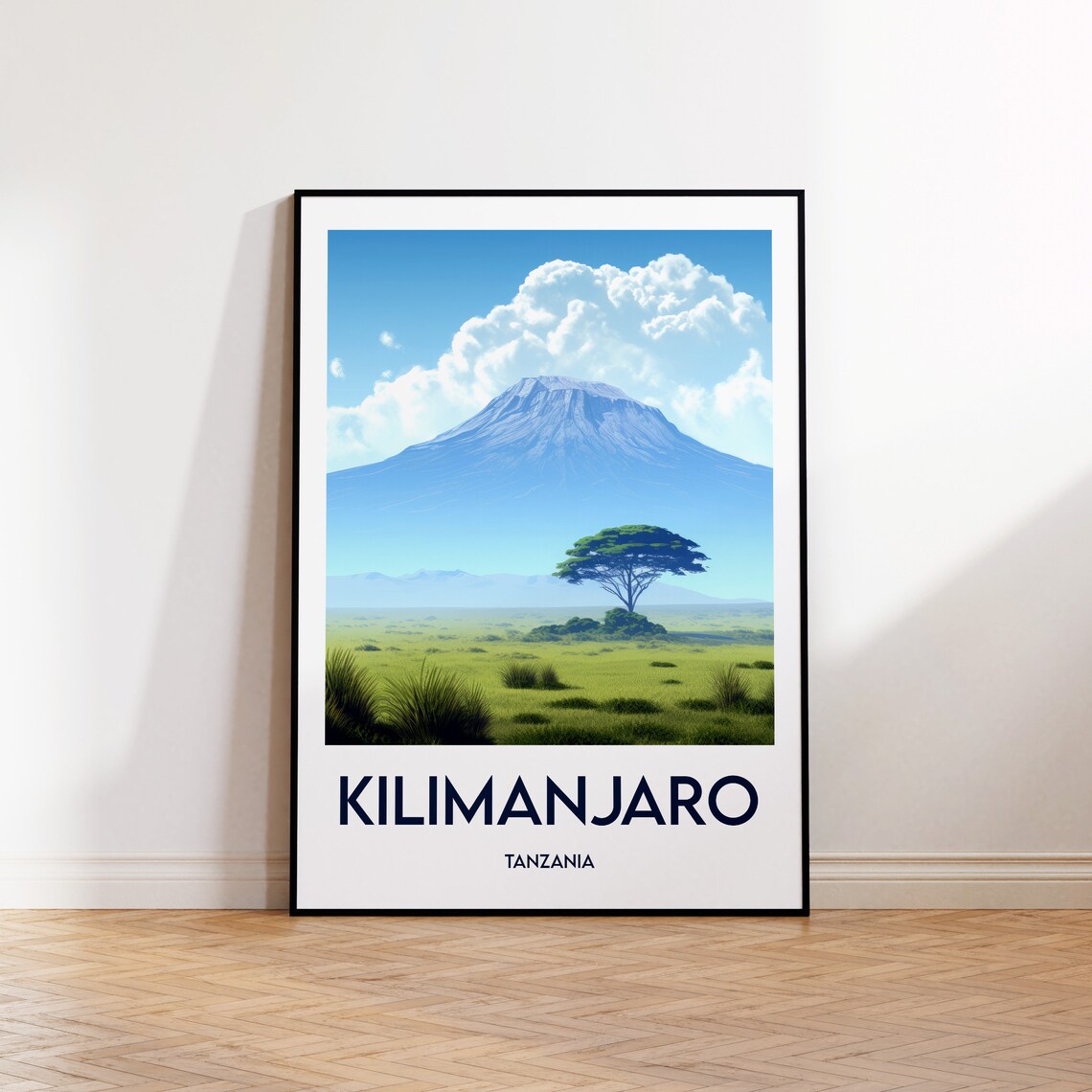 Mount Kilimanjaro Tanzania Acacia Savanna Travel Adventure Poster