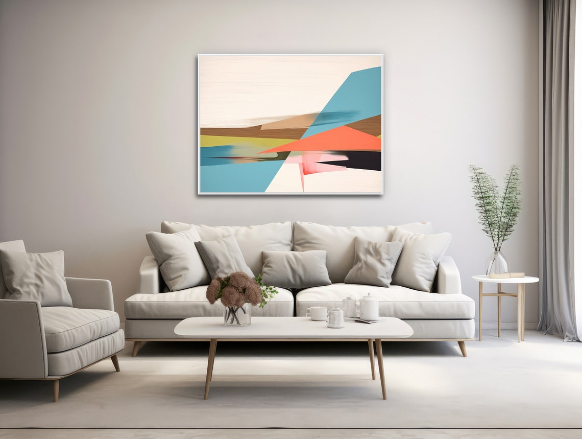 Large Geometric Wall Art Framed Print Modern Abstract Painting Extra Large Geometric Artwork Dreamscape 2 - Image 3