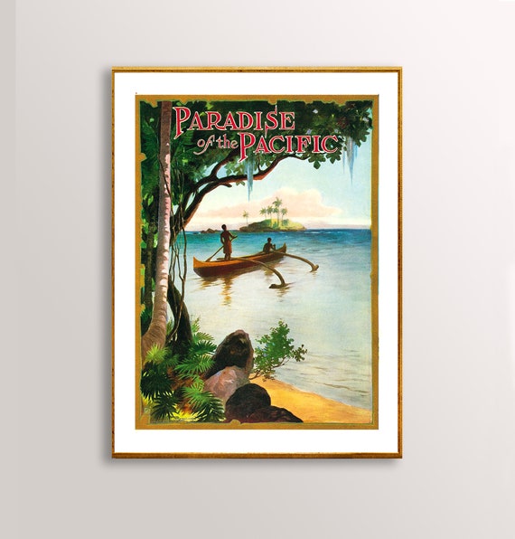 Paradise Of The Pacific, Hawaii Island Travel Poster