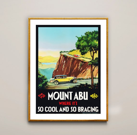 Up To Mount Abu Vintage Travel Poster Poster Paper Or Print Gift Idea Wall Decor