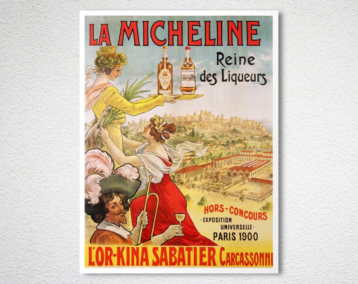 La Micheline Reine des Liqueurs Vintage French Poster Paris Expo 1900 - Image 2