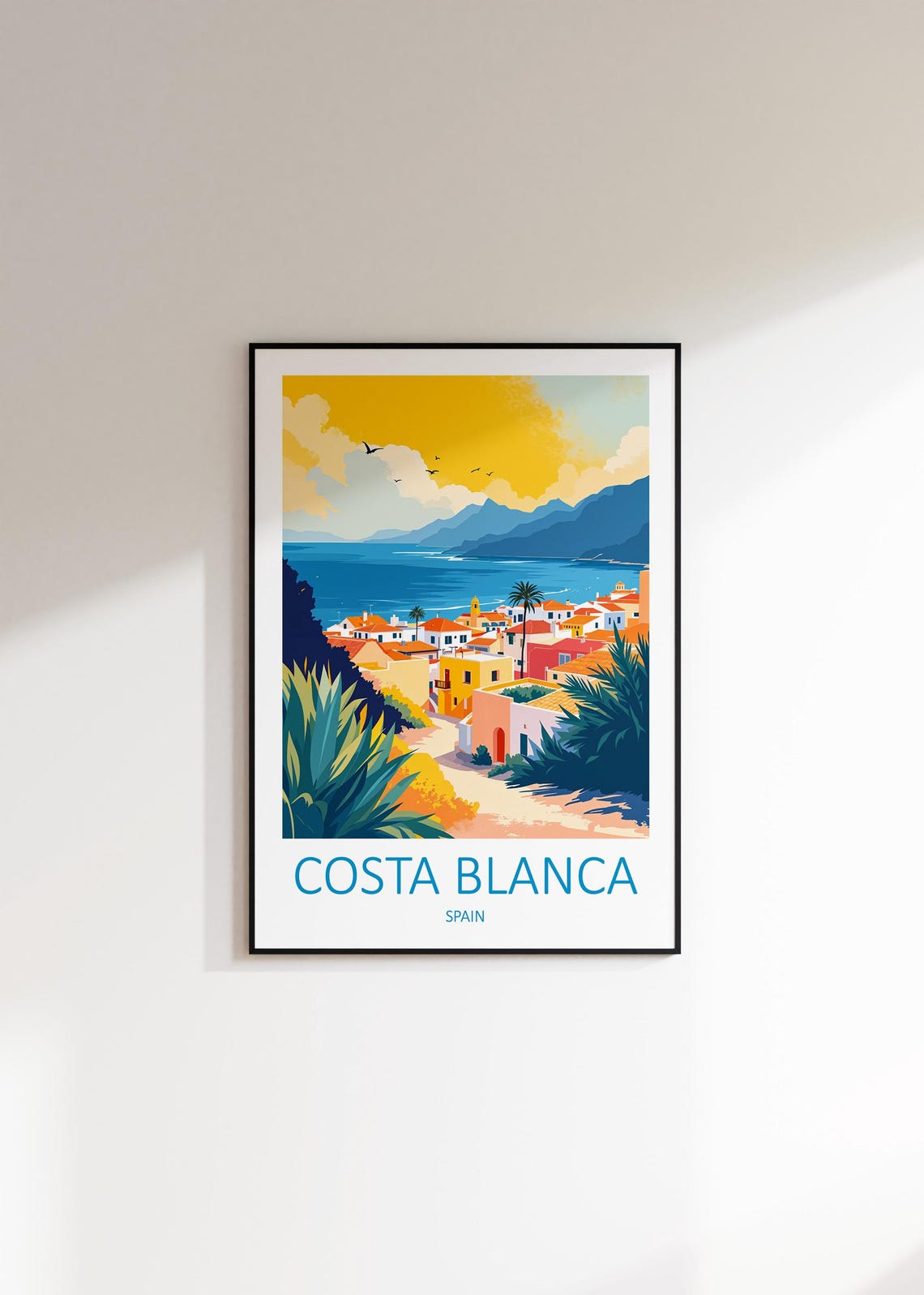 Costa Blanca Spain Coastal Town Palms Sunset Scenic Travel Poster - Image 3
