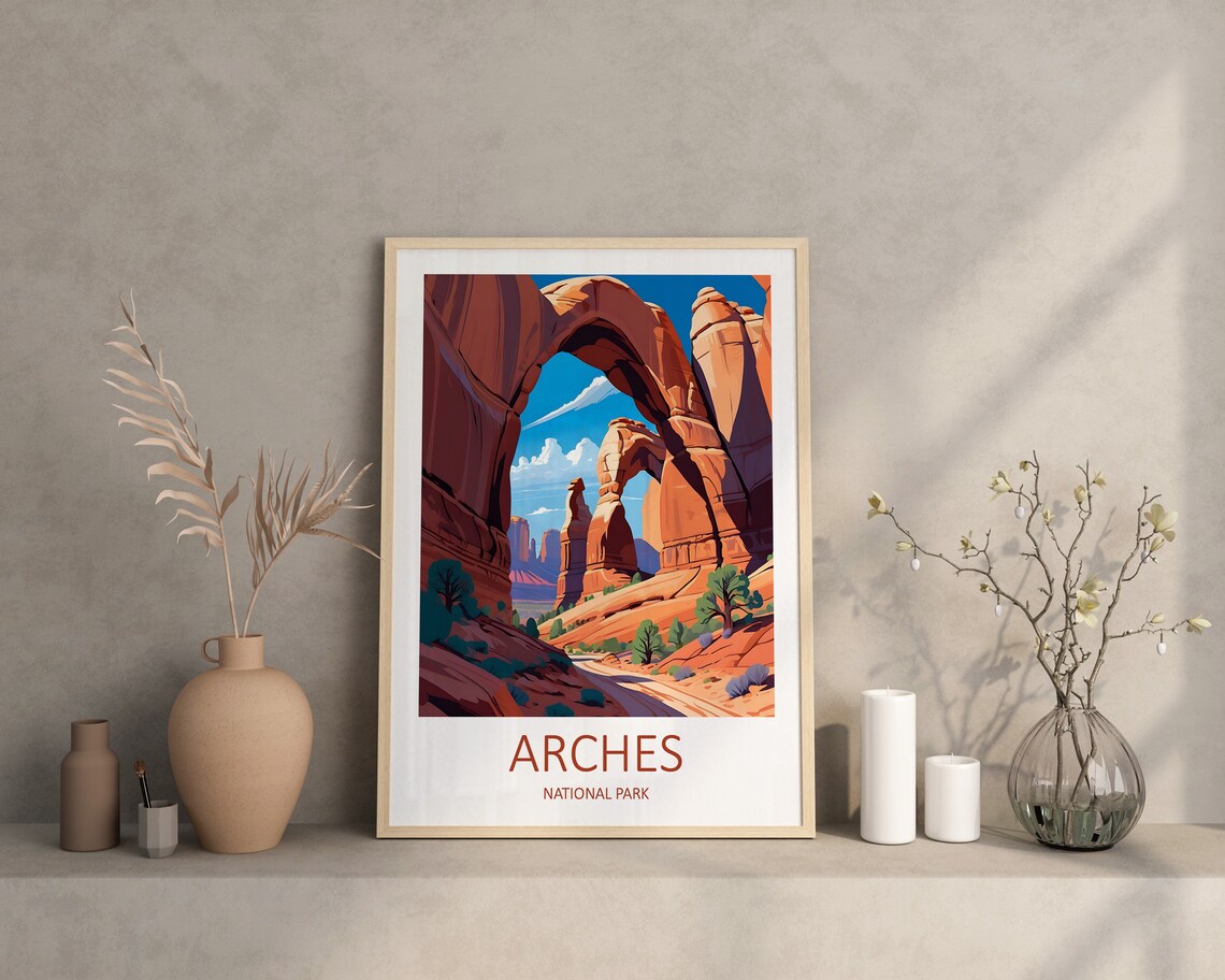 Arches Print Arches National Park Poster Utah Print Utah Arches Poster Travel Gift National Park Print Arches Travel Print Utah Gifts - Image 4