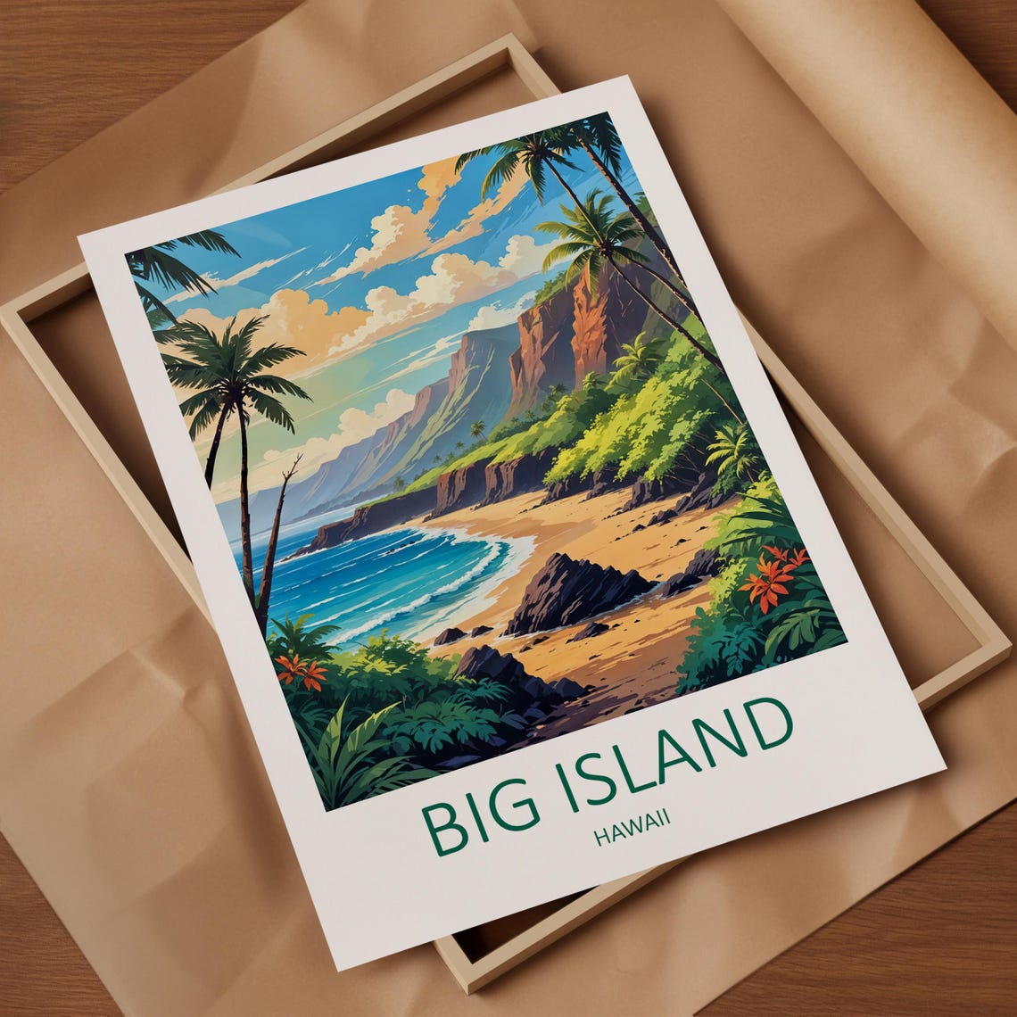 Big Island Print Big Island Poster Hawaii Wall Art Big Island Hawaii Hawaii Travel Print Tropical Beach Art Hawaii Poster Travel Gift - Image 4