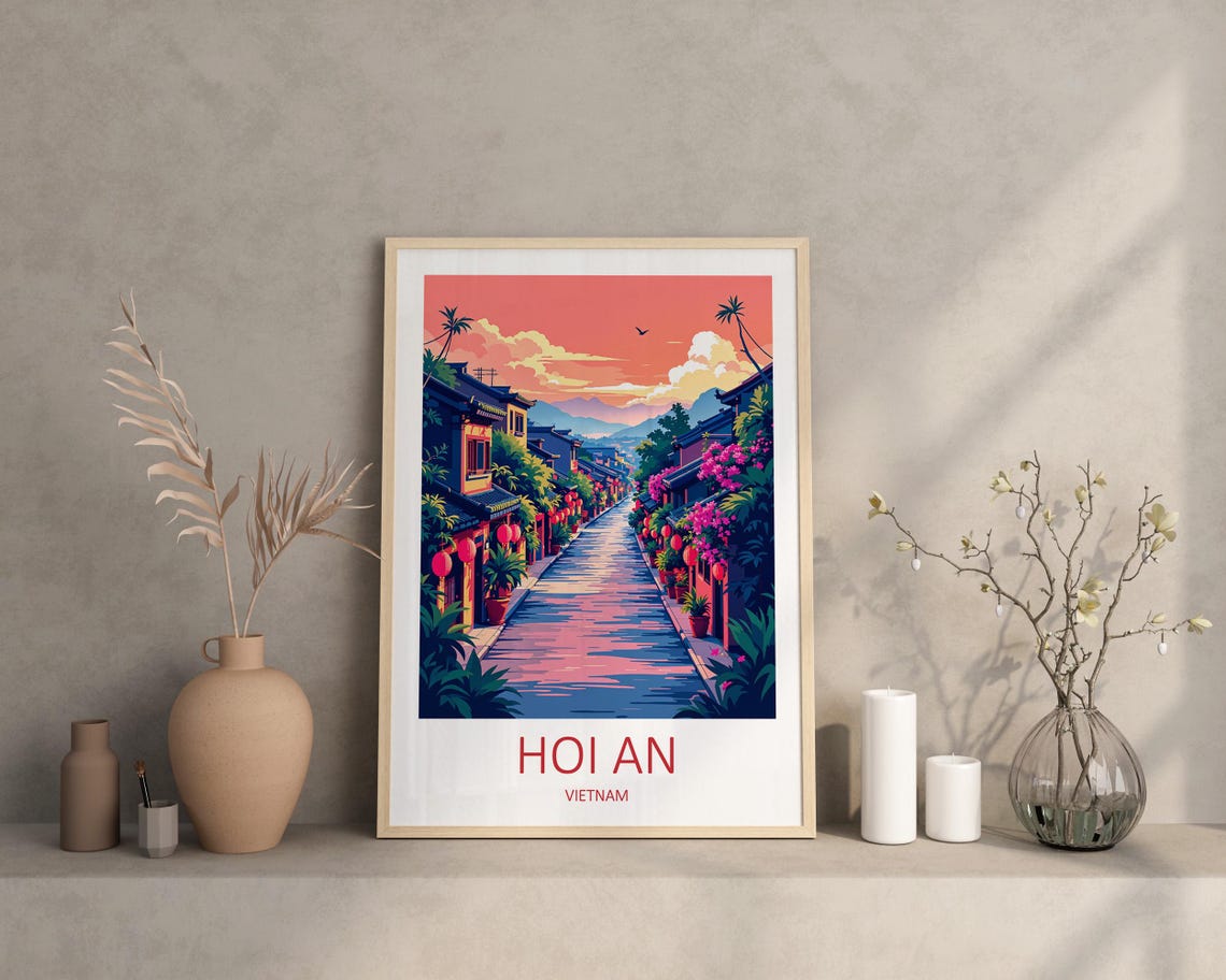 Hoi An Print Hoi An Wall Art Vietnam Poster Hoi An Home Decor Vietnam Travel Gift Hoi An Travel Print Birthday Gift Hoi An Art Print - Image 2