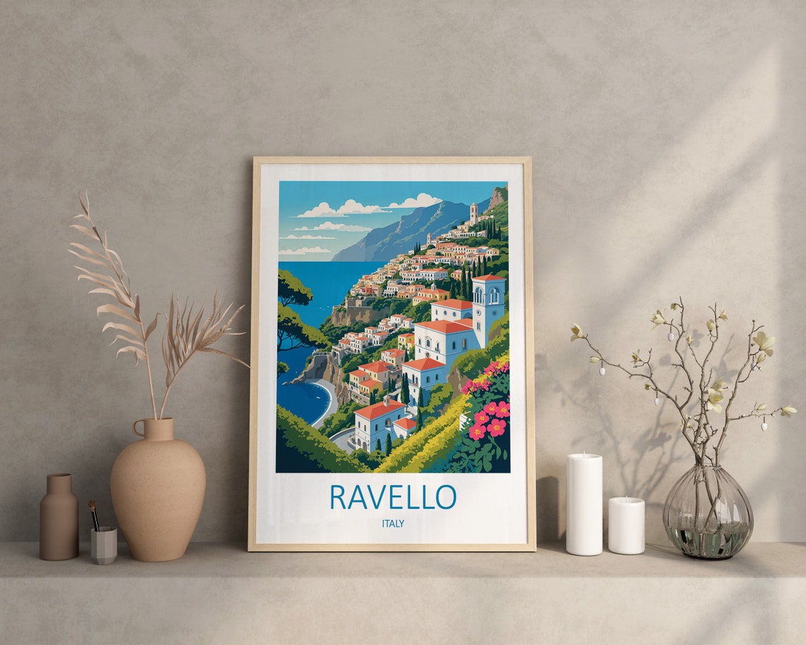 Ravello Italy Print Ravello Art Print Amalfi Coast Print Italy Travel Print Italy Poster Ravello Art Italian Prints Amalfi Wall Art - Image 4
