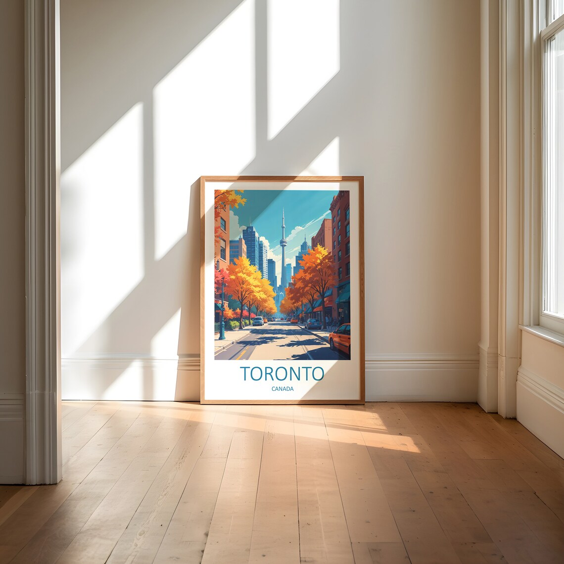 Toronto Canada Autumn Street CN Tower City View Travel Poster - Image 6