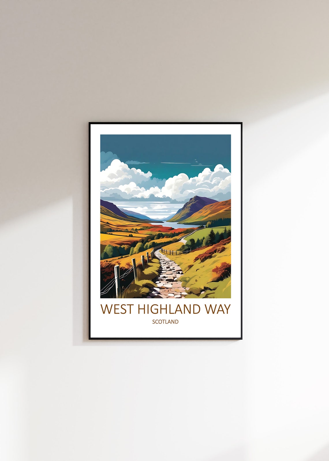 West Highland Way Scotland Rocky Trail Through Autumn Highland Poster - Image 4