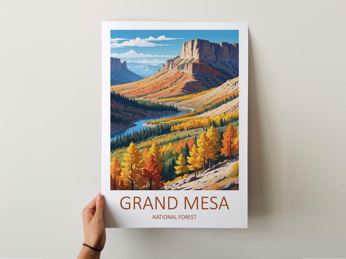 Grand Mesa Colorado Autumn Aspen Forest Valley Travel Poster - Image 5
