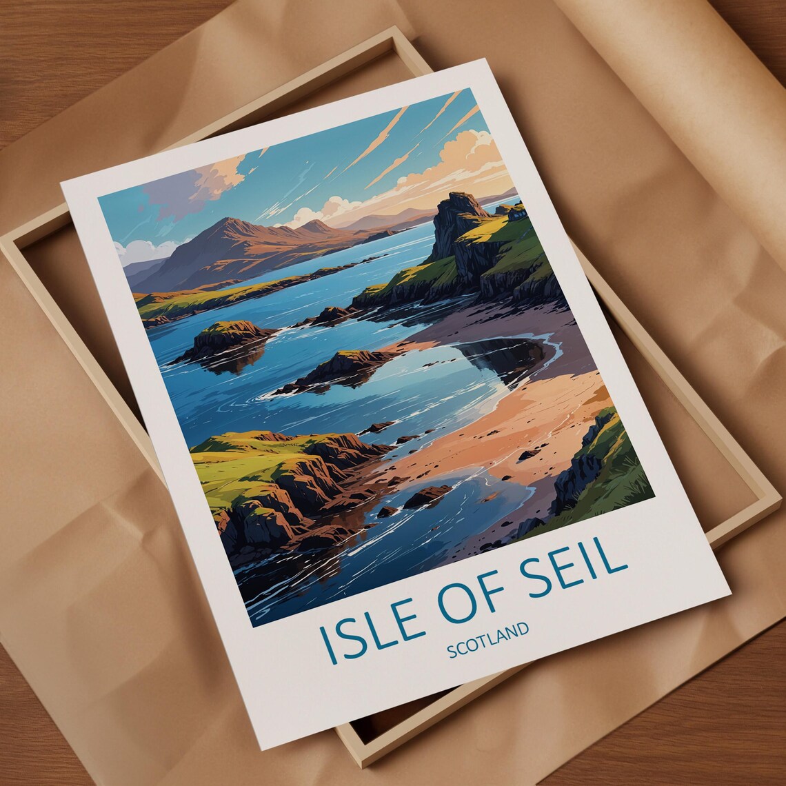 Isle Of Seil Scotland Rocky Bay Islands Coast Vintage Travel Poster - Image 4