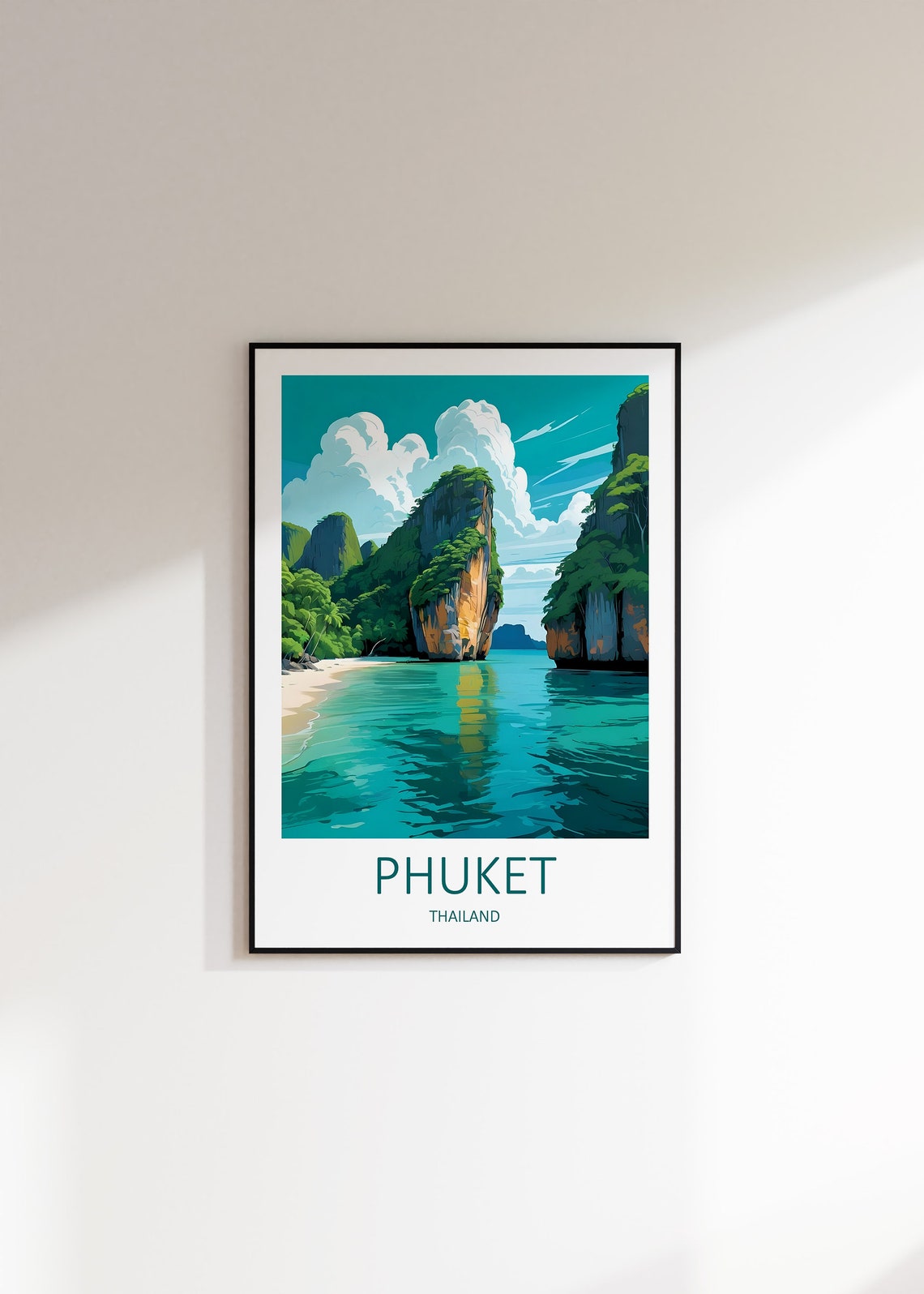 Phuket Thailand Limestone Karsts Rising From Emerald Lagoon Poster - Image 3