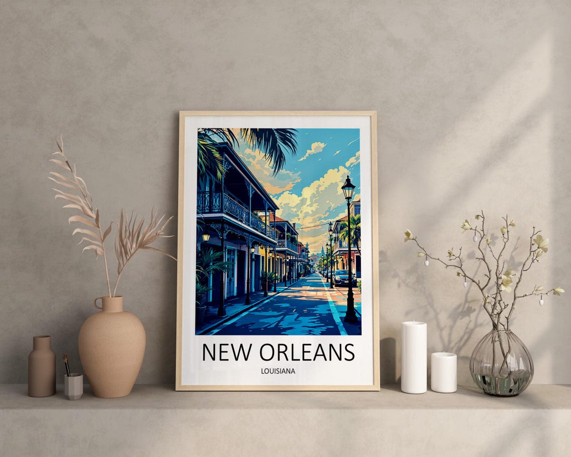 New Orleans Louisiana French Quarter Street With Balconies Poster - Image 3