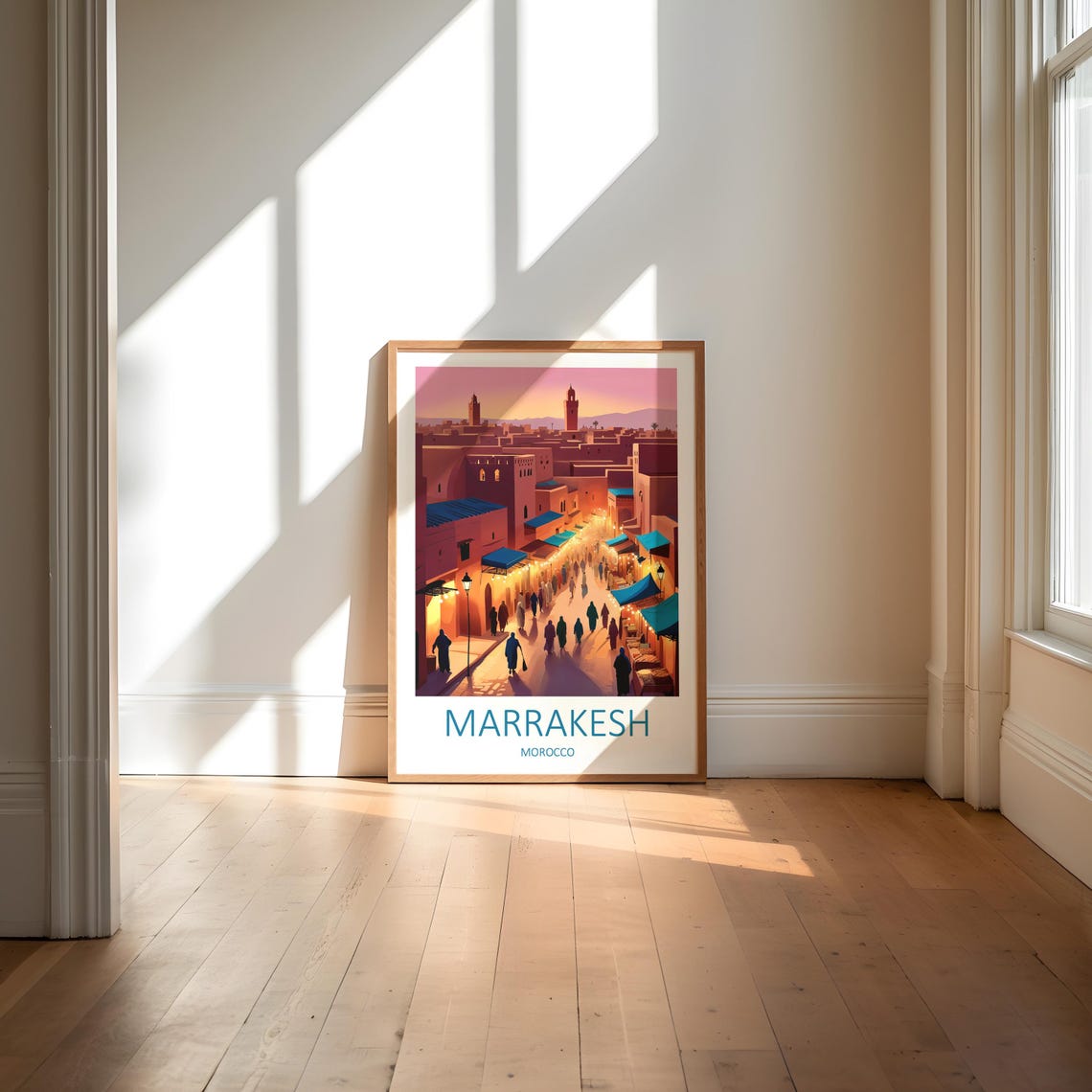 Marrakesh Morocco Medina Market Twilight Souk Lights Travel Poster - Image 5