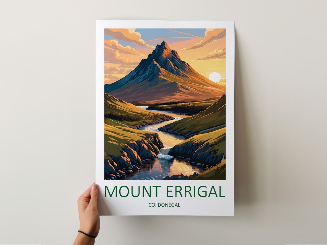 Mount Errigal County Donegal Sunset Peak River Scenic Travel Poster - Image 5