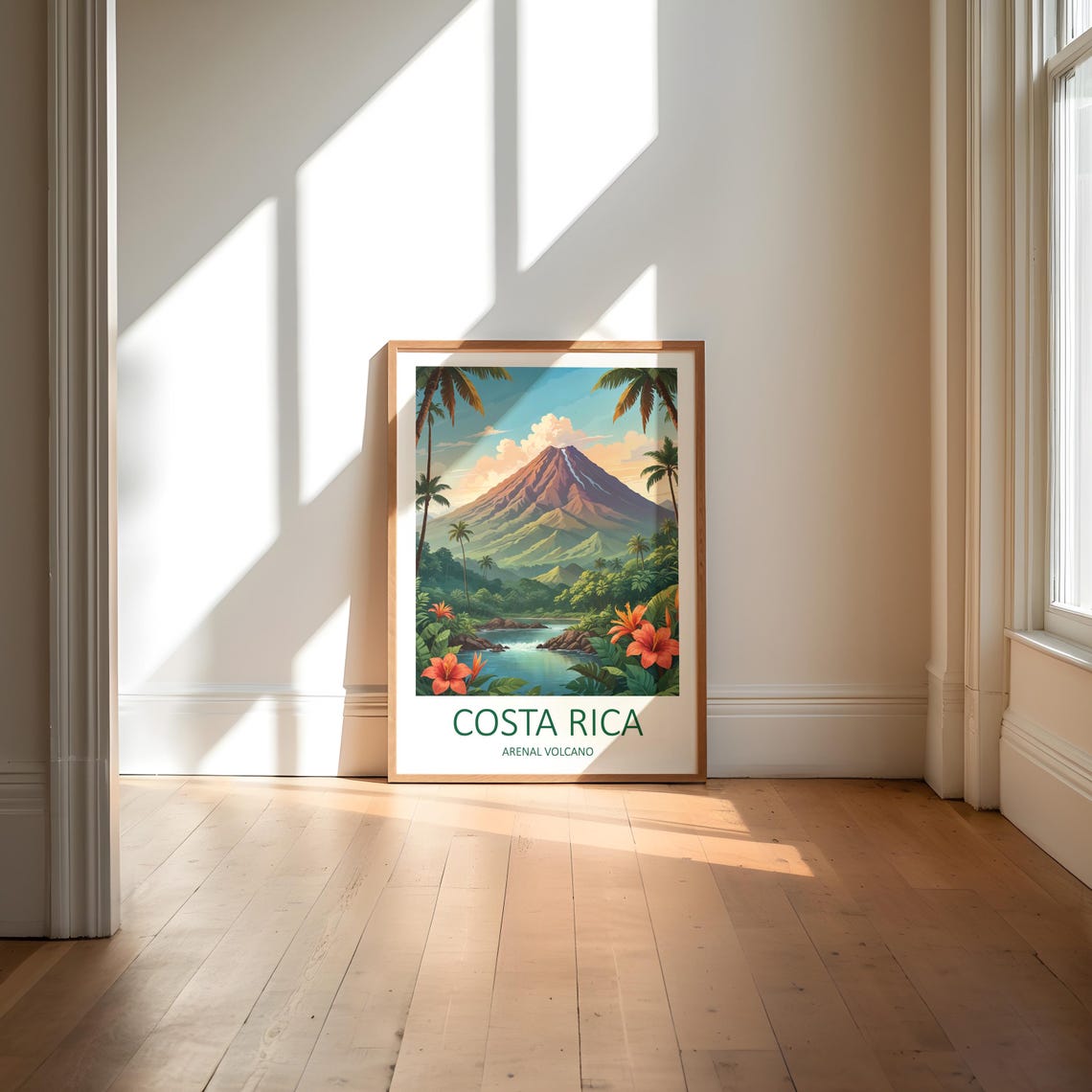 Costa Rica Print Arenal Volcano Costa Rica Poster Tropical Print Caribbean Prints Costa Rica Travel Print Travel Gift Travel Poster - Image 6