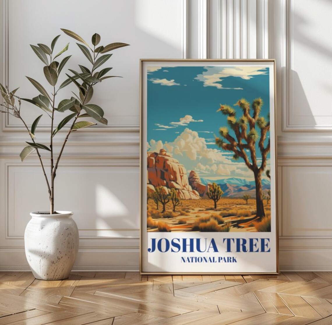Joshua Tree National Park California Desert Vintage Travel Poster