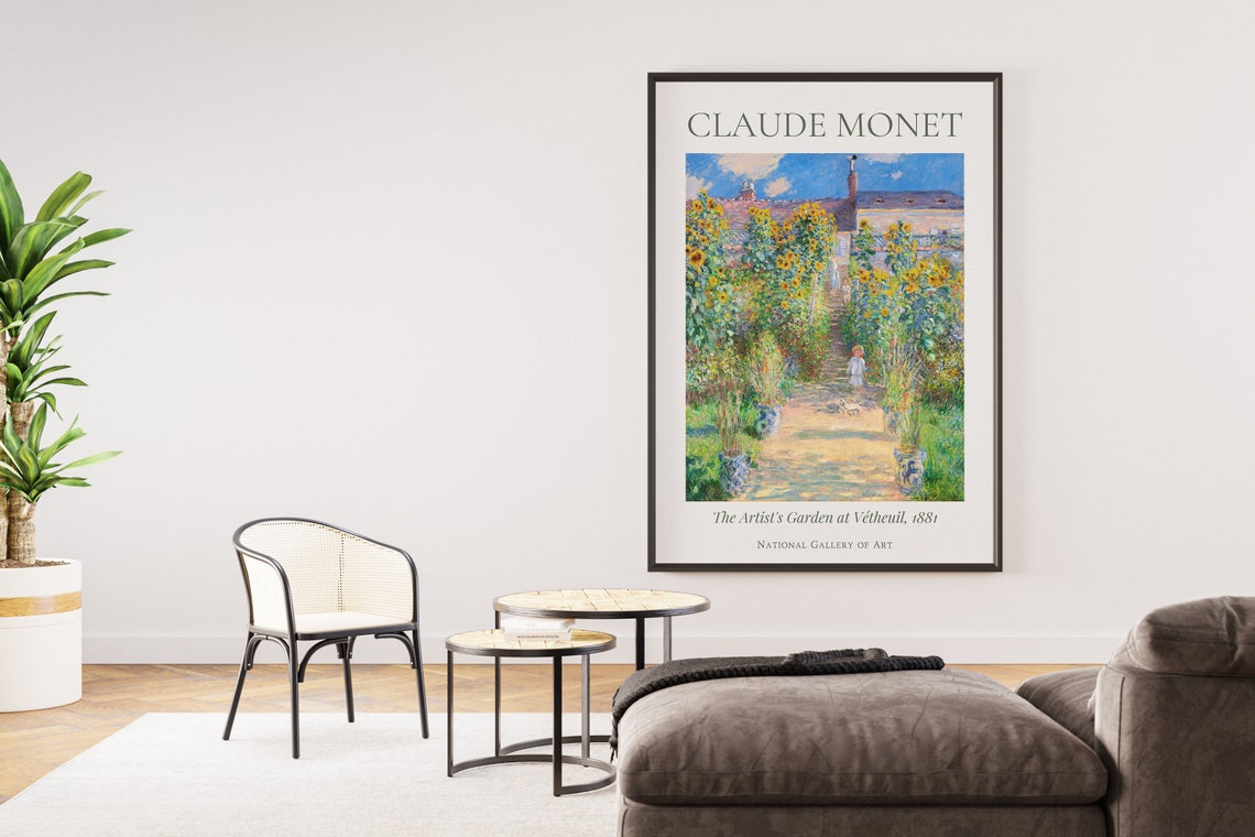 Claude Monet Art Print The Artists Garden At Vtheuil Monet Exhibition Poster Monet Painting Vintage Home Poster Famous Artist Posters - Image 4