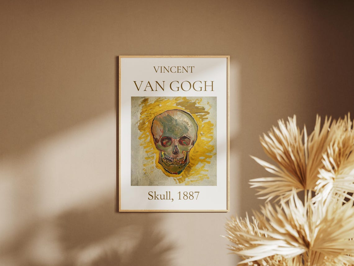Van Gogh Art Print Skull 1887 Van Gogh Exhibition Poster Van Gogh Painting Skeleton Poster Museum Poster - Image 7