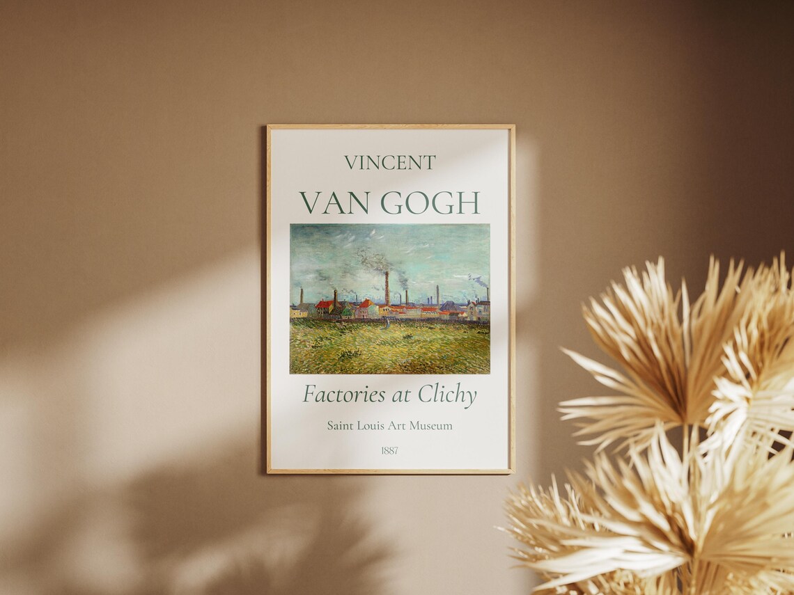 Van Gogh Factories at Clichy 1887 Industrial Landscape Art Poster - Image 3