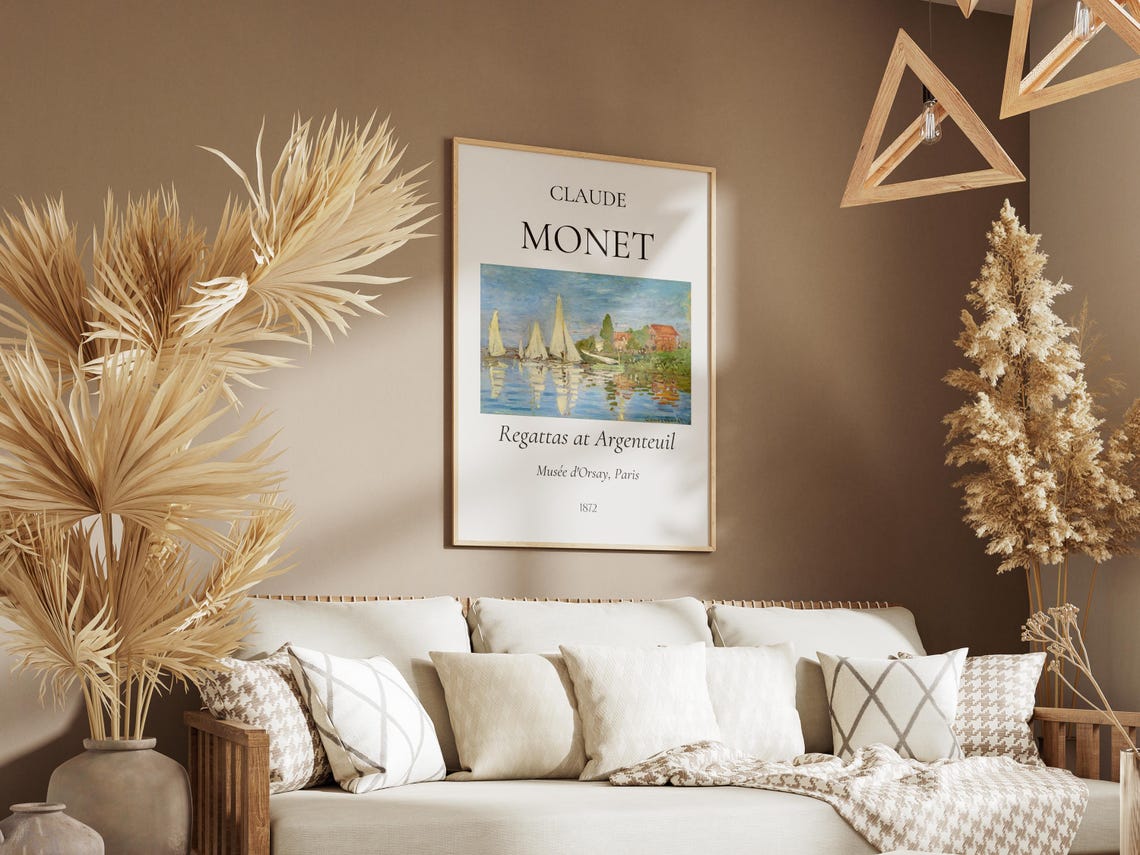 Claude Monet Art Print Regattas At Argenteuil Monet Exhibition Poster Monet Painting Vintage Home Poster Impressionist Art - Image 2