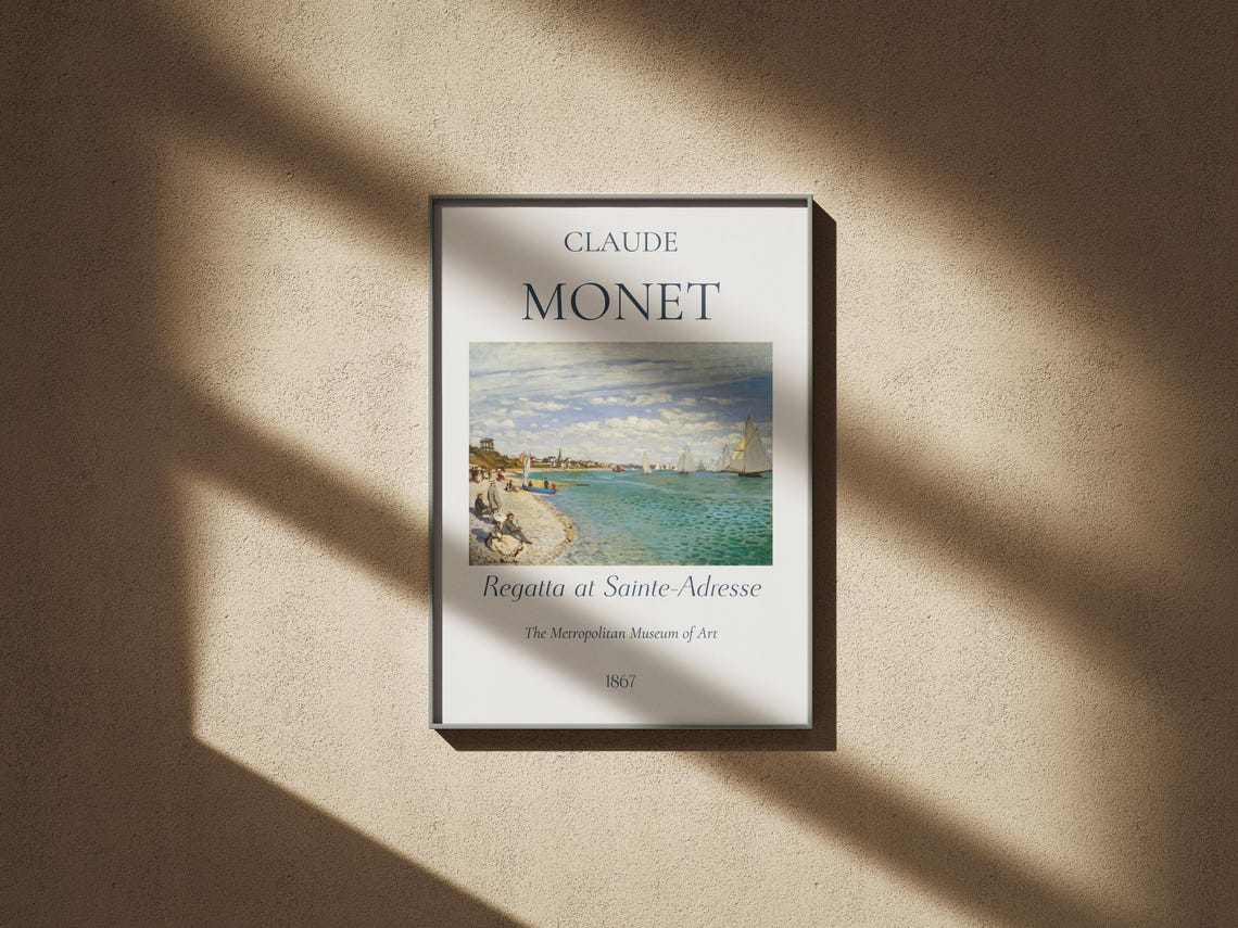 Claude Monet Art Print Regatta At Sainte Adresse Monet Exhibition Poster Monet Painting Vintage Home Poster Famous Artist Posters - Image 6