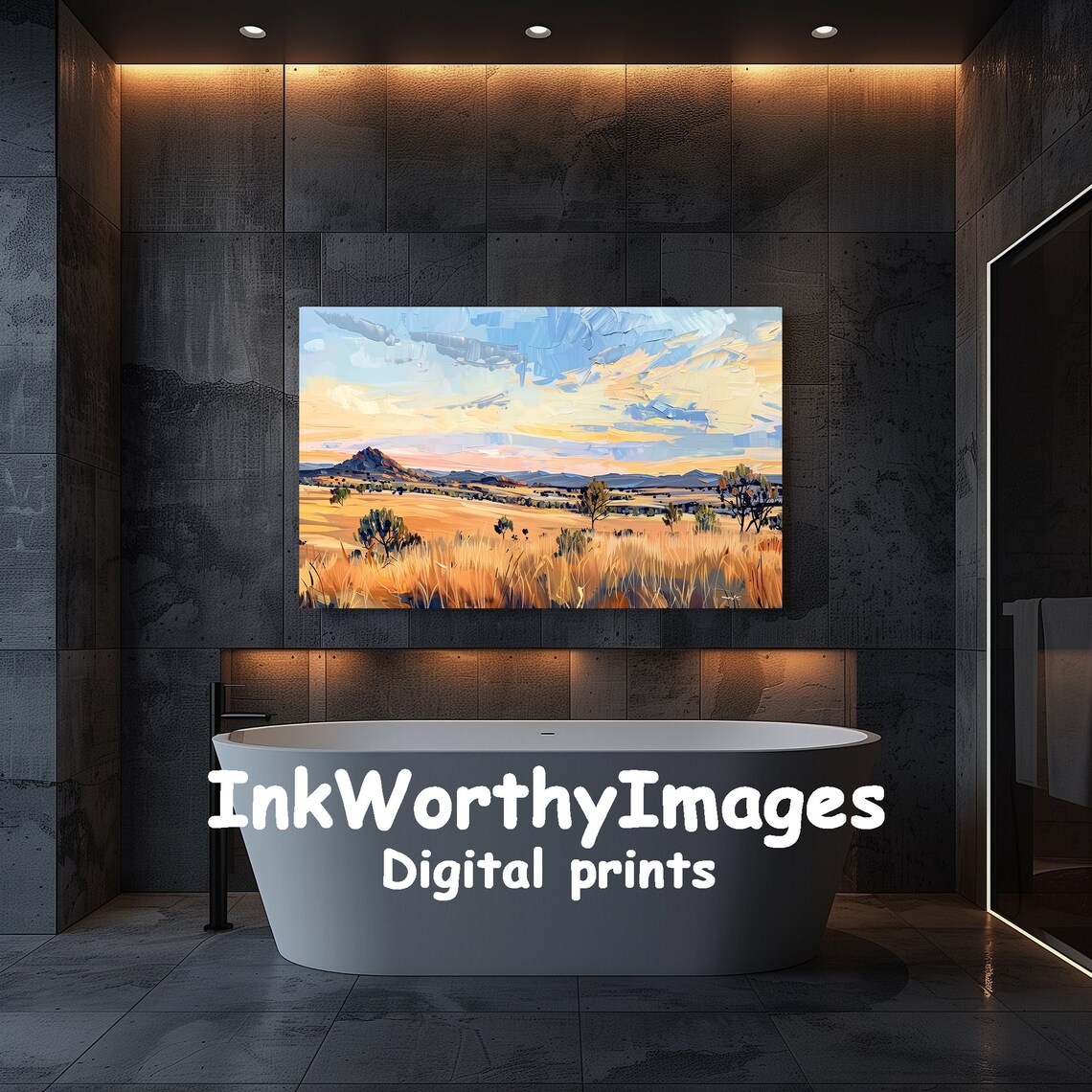 African Savannah Landscape, Modern Sunset Painting - Image 5