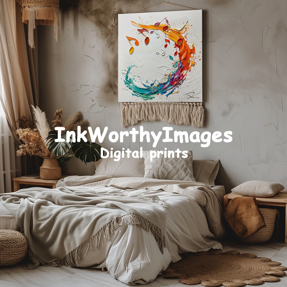 Musical Notes Abstract, Vibrant Music Wall Decor - Image 4