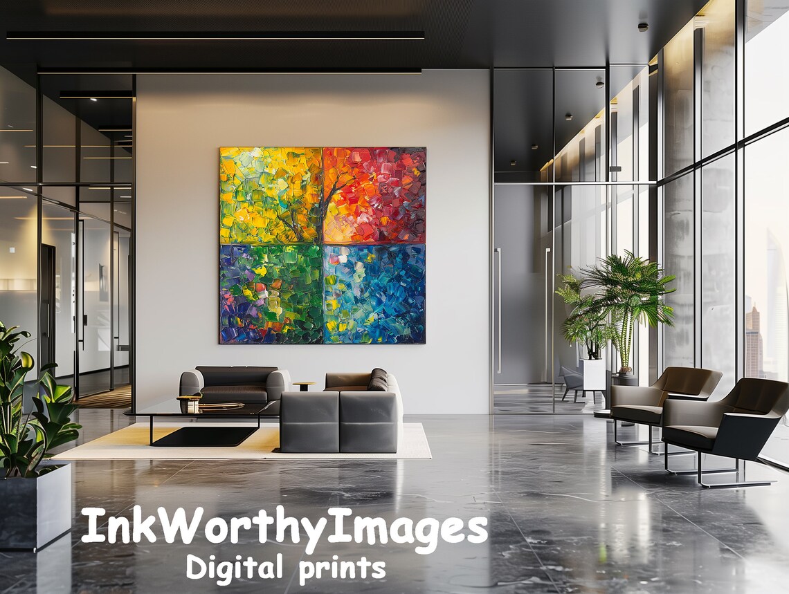 Colorful Seasons Abstract, Modern Artwork Print - Image 4