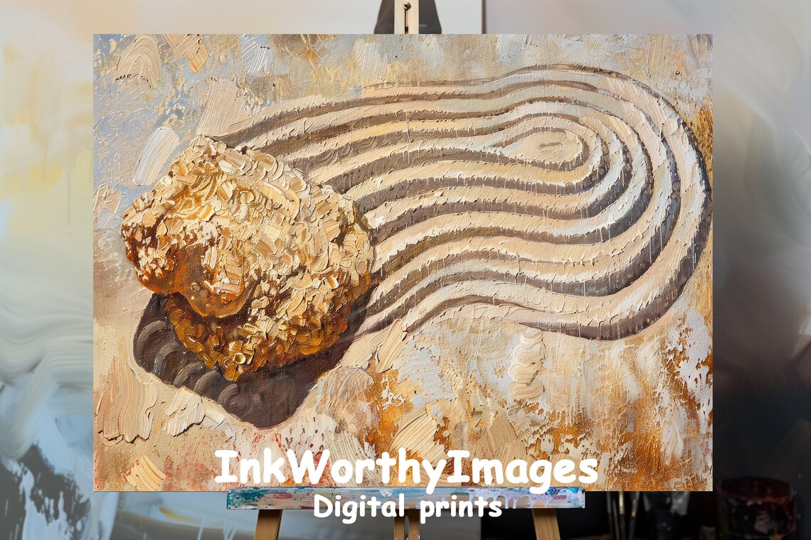 Abstract Zen Garden Textured Rock Art, Landscape