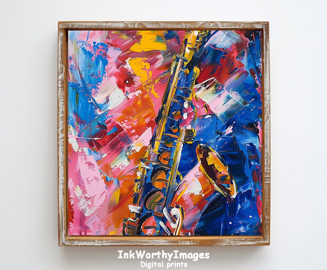 Saxophone Serenade, Vibrant Jazz Decor - Image 6