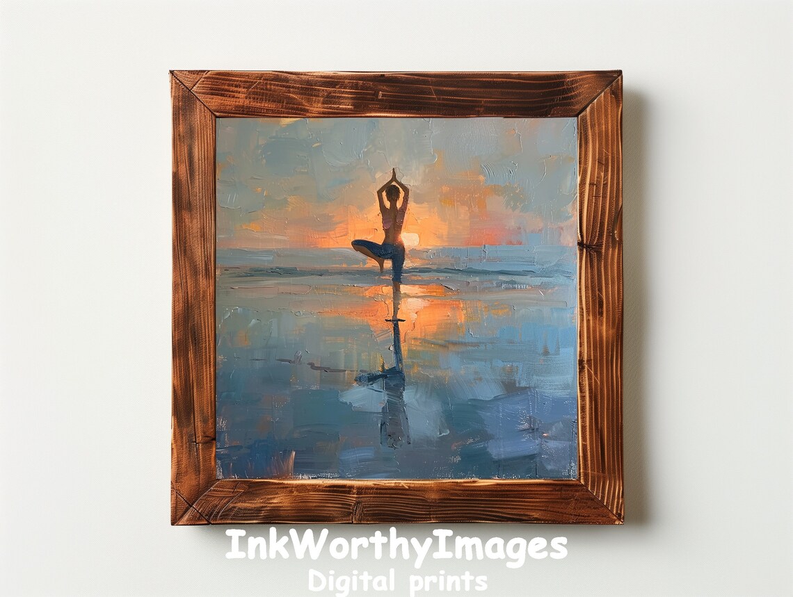 Sunset Yoga Art Print, Serene Meditation Decor - Image 5