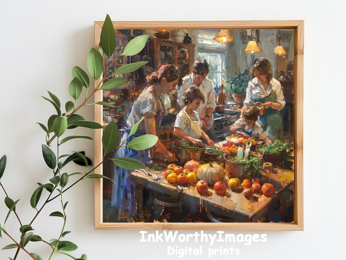 Family Cooking Together Kitchen Fun, Meal Prep Scene - Image 5