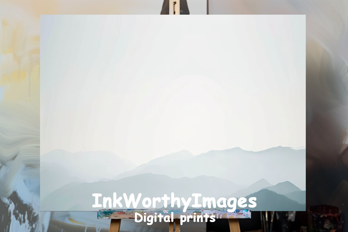 Minimalist Mountain Layers, Serene Abstract Landscape