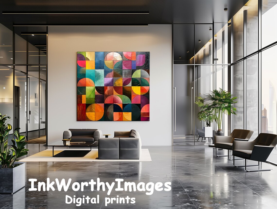 Geometric Circles Art Print, Abstract Modern Decor - Image 4