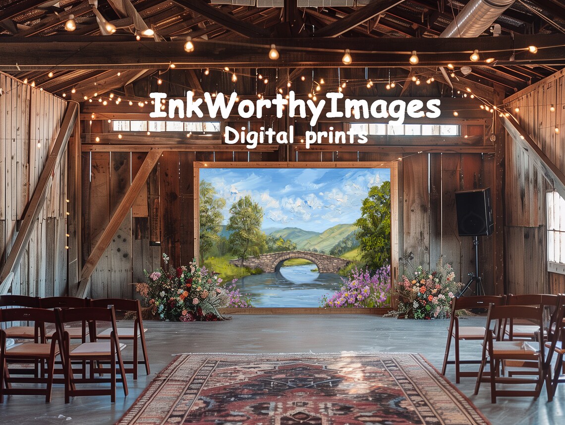 Stone Bridge in Blooming Countryside, Springtime Landscape - Image 6