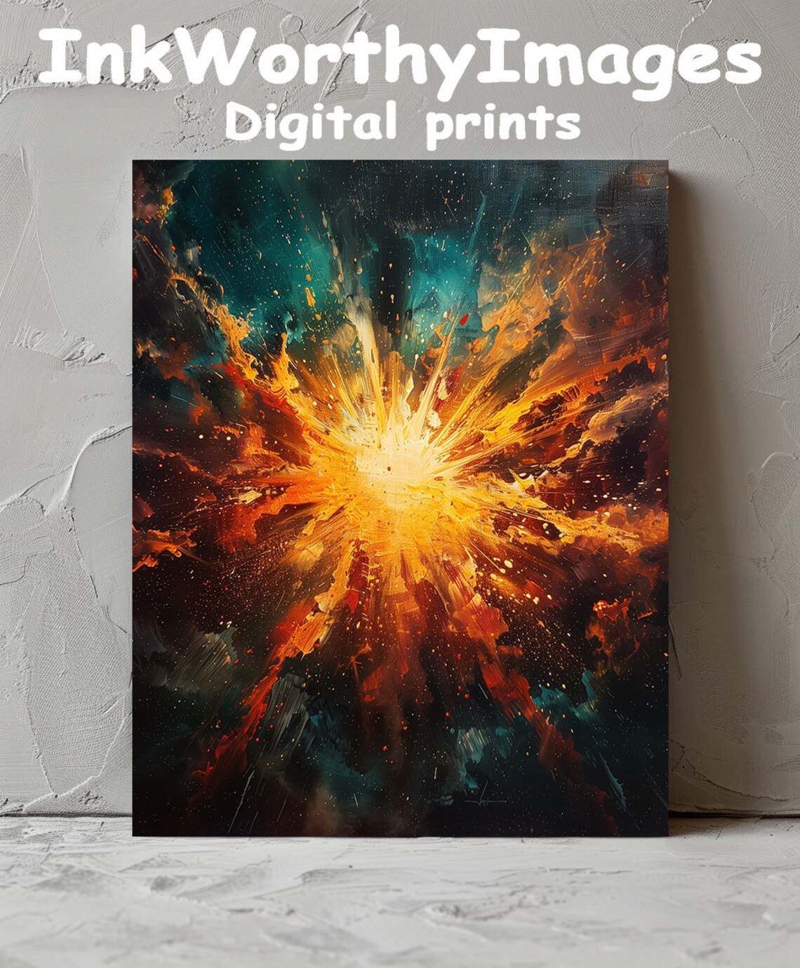 Big Bang Explosion, Abstract Cosmic Art Print