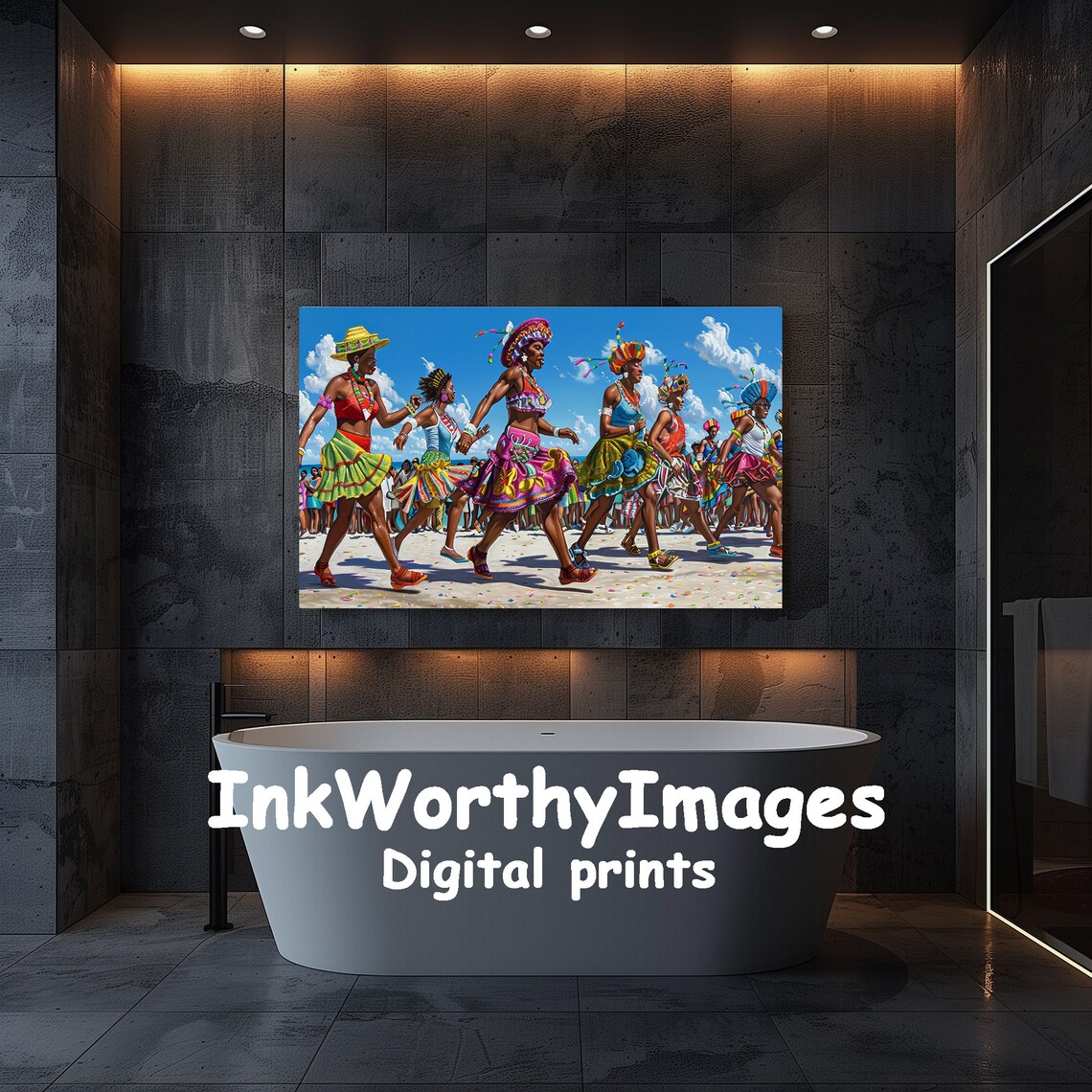 Caribbean Carnival Beach Parade Art Print - Image 5