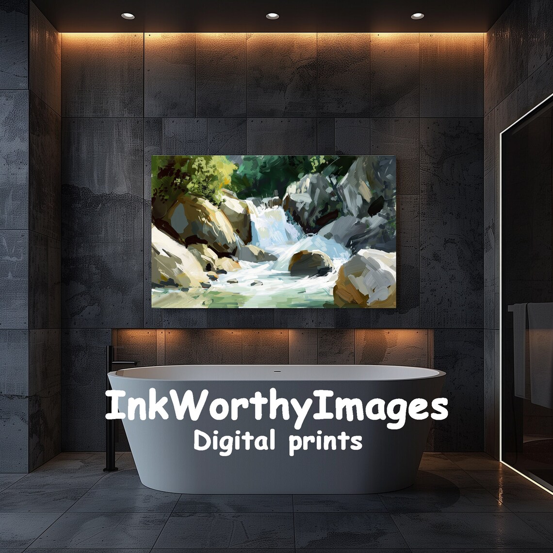 Abstract Waterfall, Colorful Landscape Nature Scene - Image 5