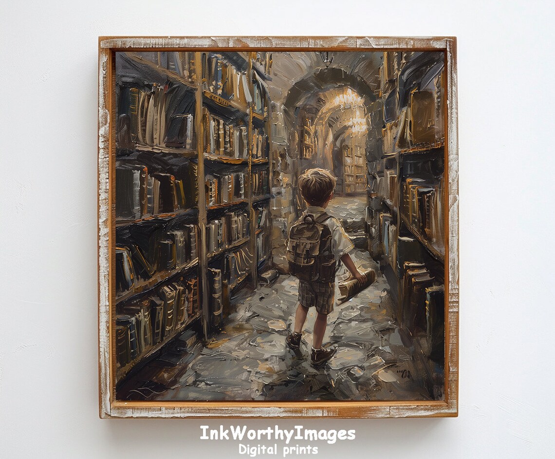 Library Adventure, Magical Bookshelves Art Print - Image 6