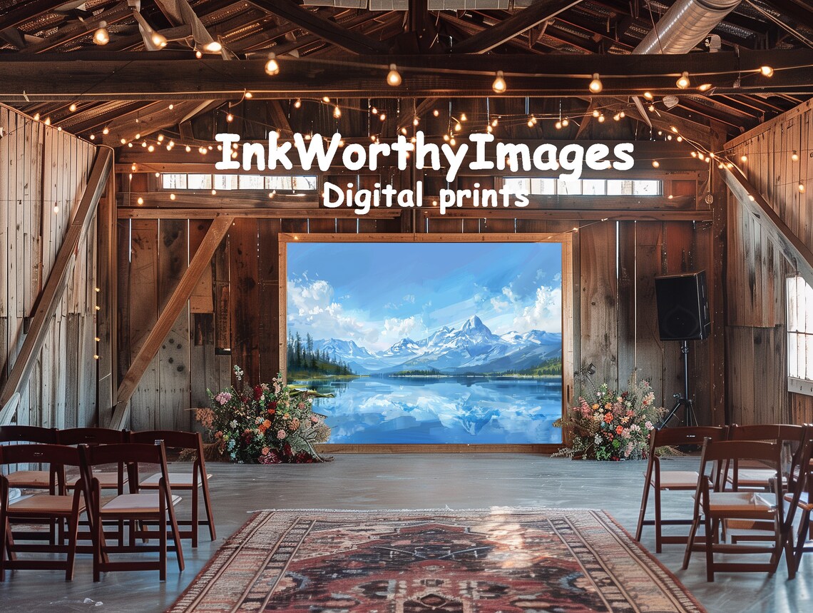 Majestic Mountain Lake, Impressionist Nature Landscape - Image 6