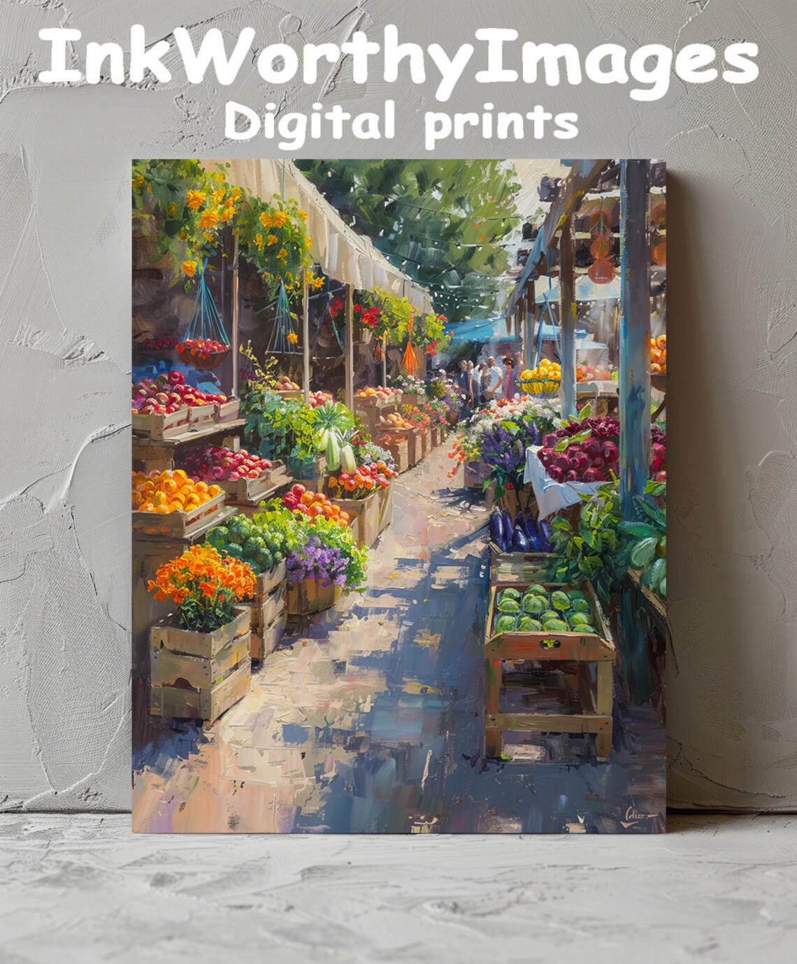 Sunny Farmers Market - Modern Market Scene