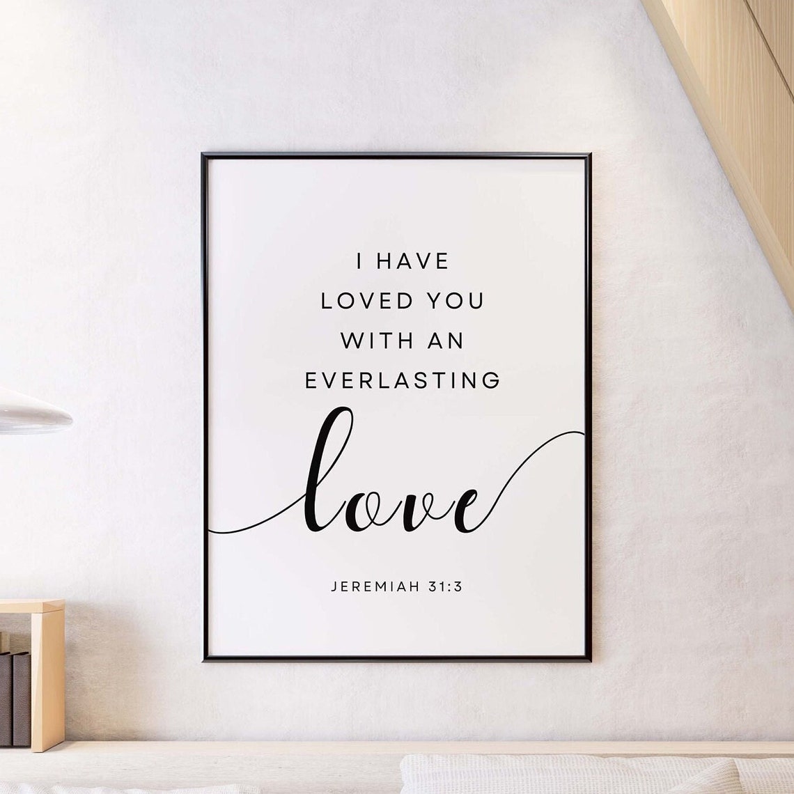 Everlasting Love Jeremiah 31:3 Christian Minimalist Scripture Poster