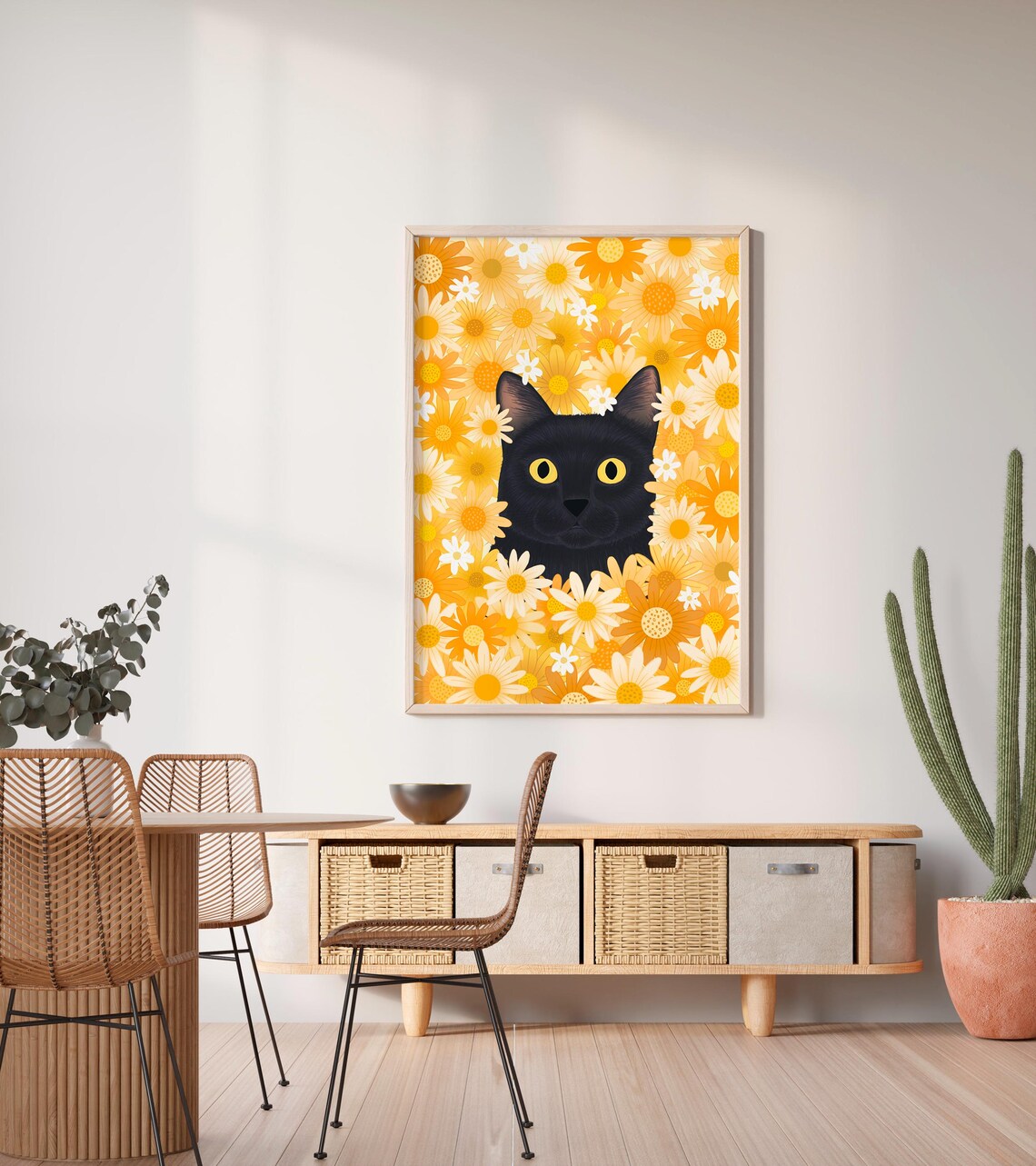 Black Cat Painting, Artistic Cat Illustration - Image 2
