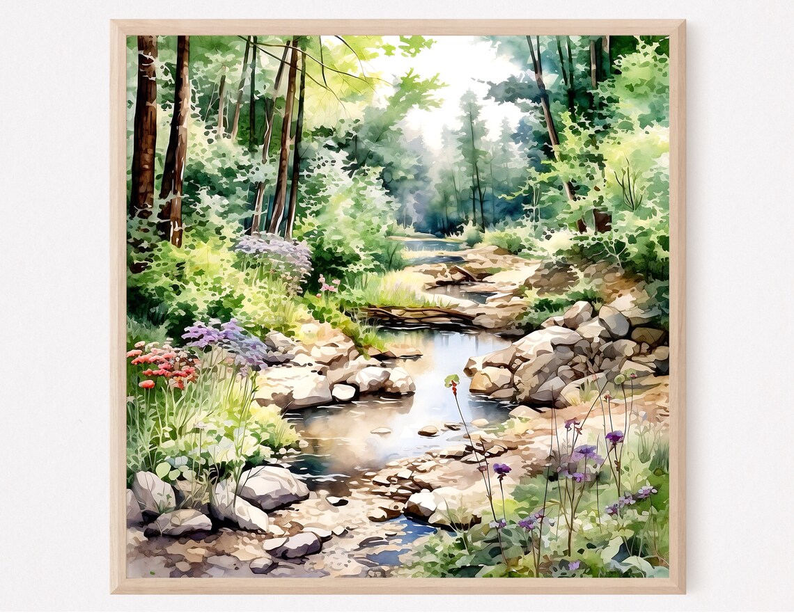 Forest River Nature Poster Print