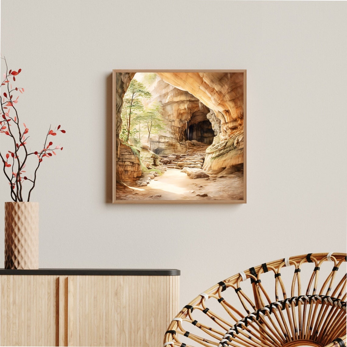 Mammoth Cave National Park Limestone Cavern Watercolor Poster - Image 5