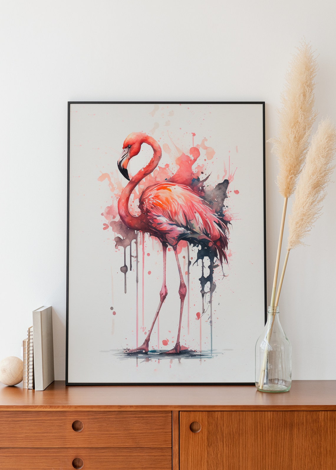 Flamingo Watercolor Wall Art Airbnb Wall Decor Flamingo Art Watercolor Flamingo Nursery Wall Decor Animal Art Airbnb Living Room Art