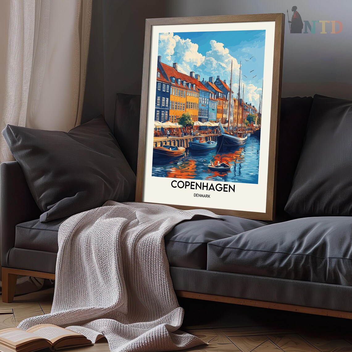 Copenhagen Colorful Nyhavn Harbor Houses and Tall Ships Poster - Image 3