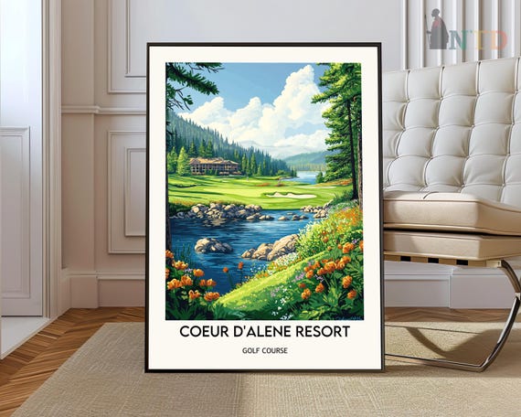 Coeur Dalene Resort Golf Club Poster Wall Art Print Idaho