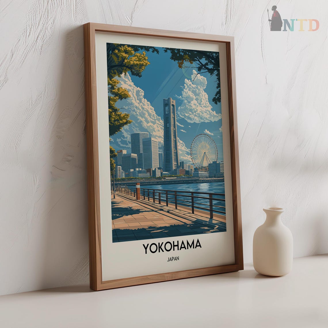 Yokohama Print Yokohama Wall Art Yokohama Poster Yokohama Photo Yokohama Poster Print Yokohama Travel Poster Yokohama Japan Poster - Image 2