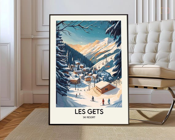 Les Gets Ski Resort Poster Wall Art Print Photo France